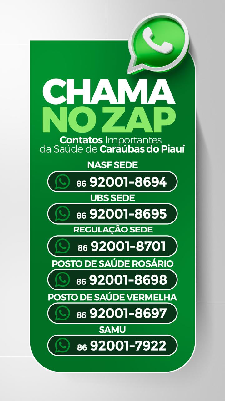 Prefeitura de Caraúbas do Piauí disponibiliza contatos de WhatsApp para atendimento na área da saúde