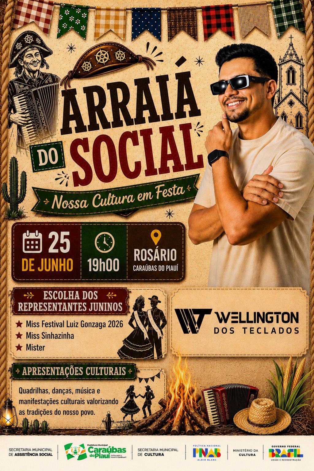 Arraiá do Social levará cultura, tradição e integração ao Povoado Rosário em Caraúbas do Piauí